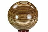 Polished, Banded Aragonite Sphere - Morocco #105615-1